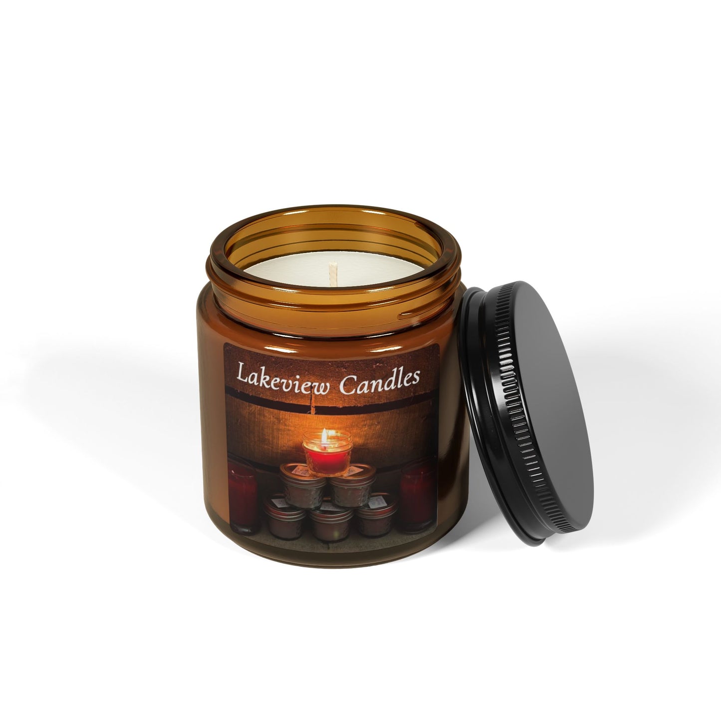 Scented Soy Candle (Multi-Size, Amber Jar)
