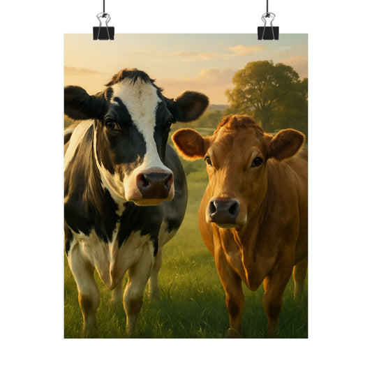 Charming Cow Vertical Posters, Rustic Farmhouse Decor, Animal Lovers Gift, Country Home Wall Art, Farmhouse Aesthetic
