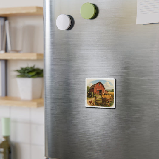 Charming Farmhouse Die-Cut Magnets – Rustic Home Decor, Refrigerator Magnet, Gift Idea, Country Animal Decor, Farmhouse Kitchen